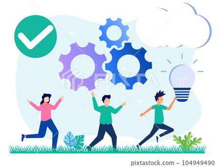 Illustration vector graphic cartoon character of personal development and success 104949490