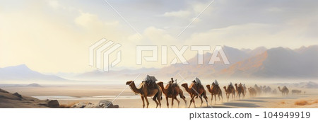 Caravan in the desert. 104949919