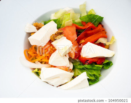 Vegetarian salad with cheese and walnut Vegetarian salad with cheese and walnut 104950021