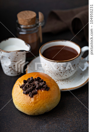 Chocolate filled bun 104950231