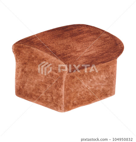 Hand drawn watercolor brown bread. Isolated on white background. Can be used for Scrapbook design, cards, label, banner and any printed products. Hand drawn watercolor brown bread. Isolated on white background. Can be used for Scrapbook design, cards, label, banner and any printed products. 104950832