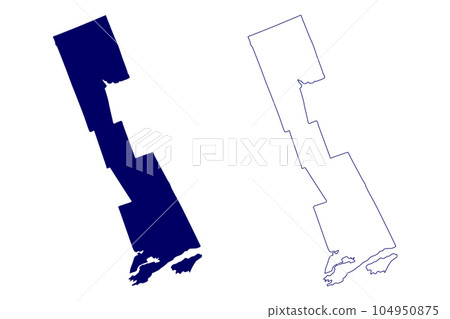 Lennox and Addington County (Canada, Ontario Province, North America) map vector illustration, scribble sketch Lennox and Addington map 104950875