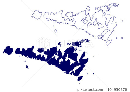 Manitoulin District (Canada, Ontario Province, North America) map vector illustration, scribble sketch Manitoulin map 104950876