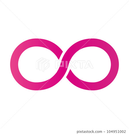 Pink infinity icon. Unlimited. vector. 104951002