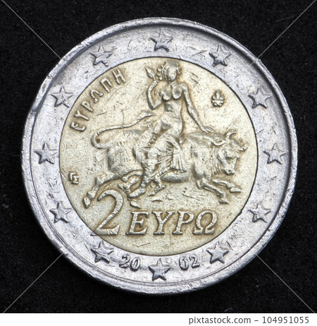 2 Euro standard coin from Greece 104951055