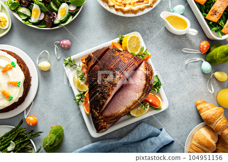 Big Easter brunch with ham Big Easter brunch with ham 104951156