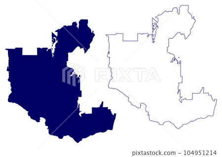 Outaouais Administrative region (Canada, Quebec Province, North America) map vector illustration, scribble sketch The Outaouais map 104951214