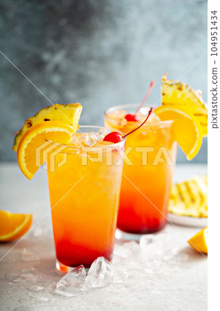 Tequila sunrise cocktail 104951434