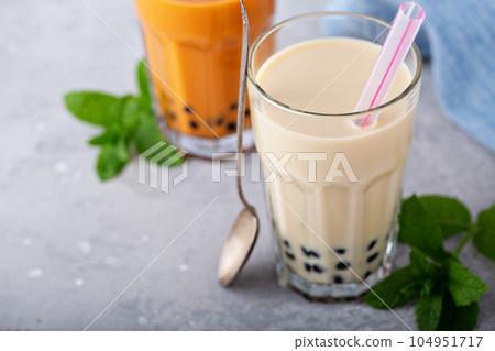 Boba bubble tea with straws Boba bubble tea with straws 104951717