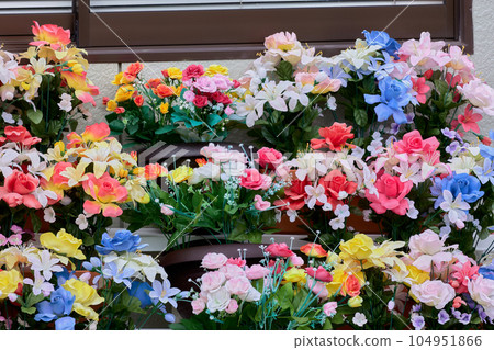 potted artificial flowers potted artificial flowers 104951866