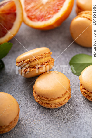 Blood orange macarons 104951980