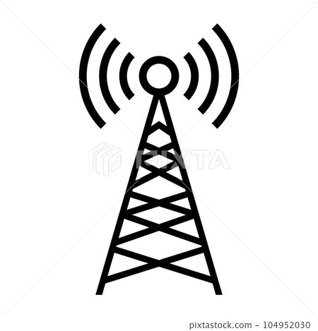 radio transmission tower. communication tower. Mobile operator sign. vector. radio transmission tower. communication tower. Mobile operator sign. vector. 104952030