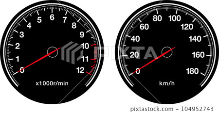 Illustration material of speedometer and tachometer Illustration material of speedometer and tachometer 104952743