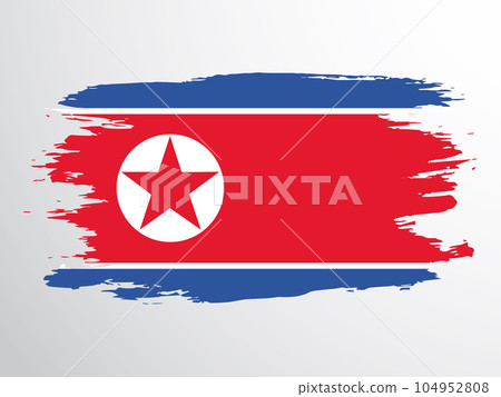 Flag of North Korea painted with a brush 104952808