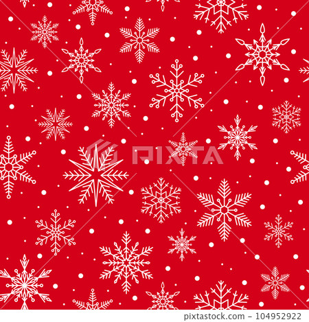 Christmas pattern with snowflakes on a red background 104952922