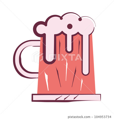 Isolated colored beer mug with foam icon Vector 104953734