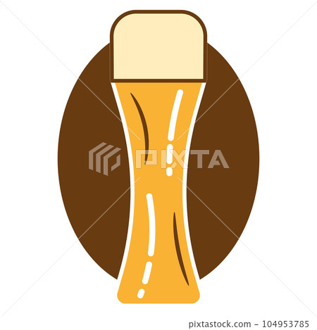 Isolated colored beer glass with foam icon Vector Isolated colored beer glass with foam icon Vector 104953785