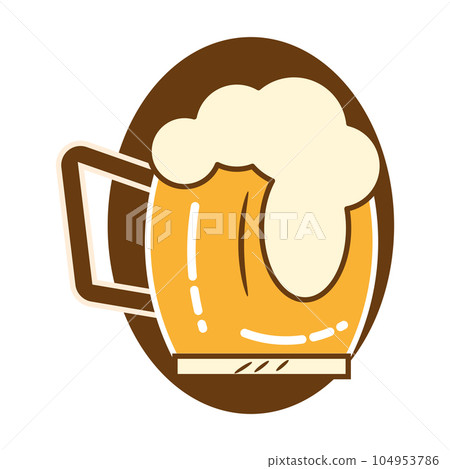 Isolated colored beer mug with foam icon Vector Isolated colored beer mug with foam icon Vector 104953786