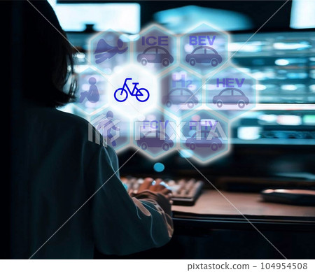 Next-generation car vs bicycle Choose a bicycle 104954508