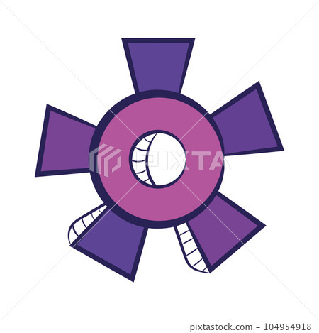Isolated colored gear piece sketch icon Vector 104954918