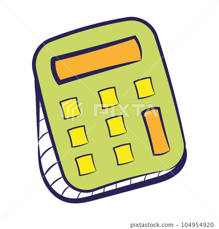 Isolated colored calculator sketch icon Vector Isolated colored calculator sketch icon Vector 104954920