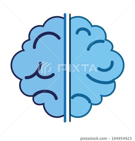 Isolated colored brain sketch icon Vector 104954923