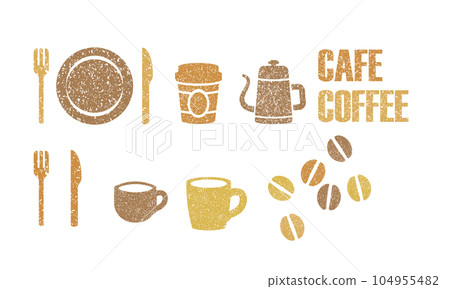 郵票風格的咖啡館相關插圖 郵票風格的咖啡館相關插圖 104955482