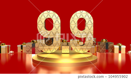 The 9.9 number on red background for sale or promotion concept 3d rendering The 9.9 number on red background for sale or promotion concept 3d rendering 104955902
