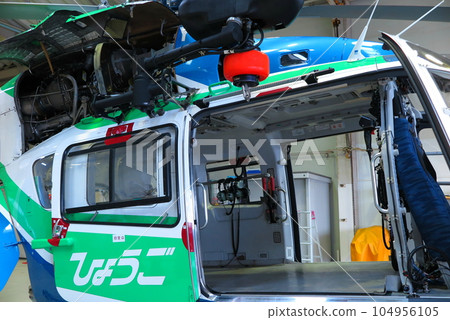Close-up of the cabin of a disaster prevention helicopter (BK-117) in Hyogo Prefecture (inside the hangar open to the public) Close-up of the cabin of a disaster prevention helicopter (BK-117) in Hyogo Prefecture (inside the hangar open to the public) 104956105