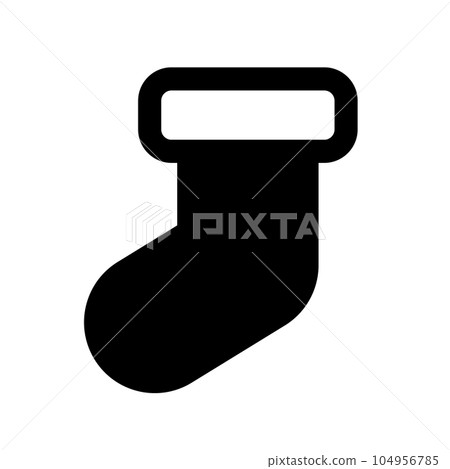 Christmas sock silhouette icon. Christmas design. vector. Christmas sock silhouette icon. Christmas design. vector. 104956785