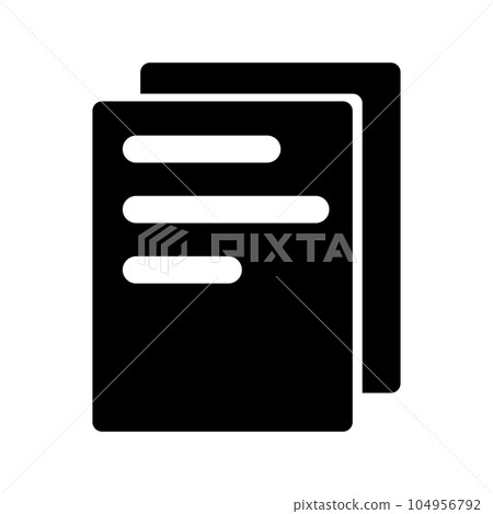 File copy silhouette icon. duplication. vector. 104956792