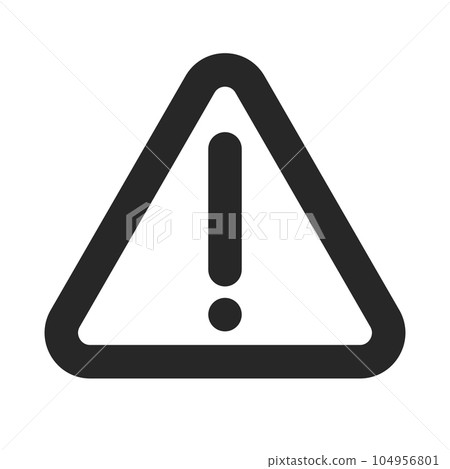簡單的三角形注意圖標。警告或危險。向量。 104956801