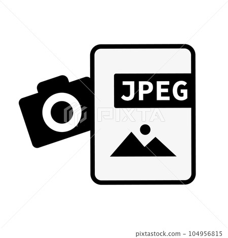 相機和 JPEG 文件圖標。向量。 104956815