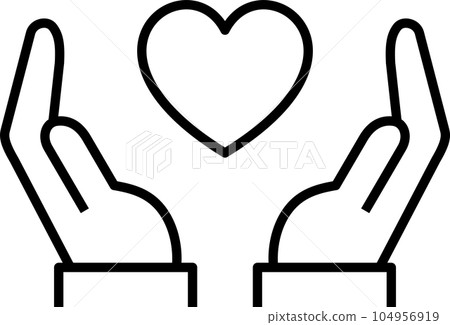 heart and hand icon heart and hand icon 104956919