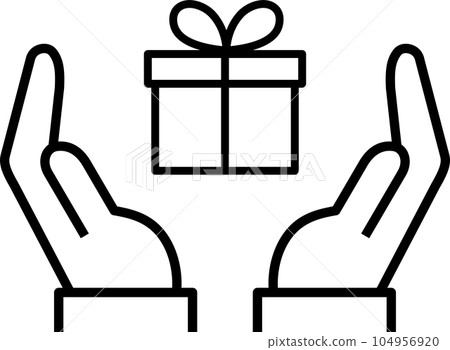 Gift and wrapping hand icon set Gift and wrapping hand icon set 104956920