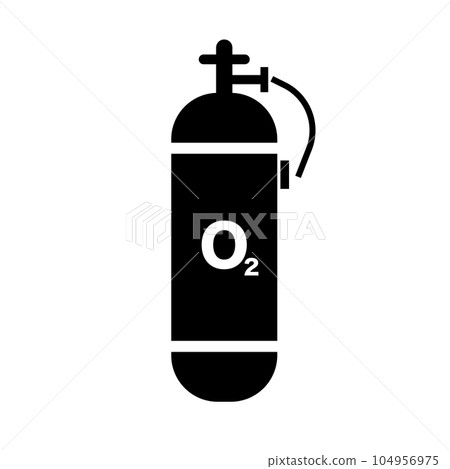 Oxygen cylinder silhouette icon. industrial gas. vector. Oxygen cylinder silhouette icon. industrial gas. vector. 104956975