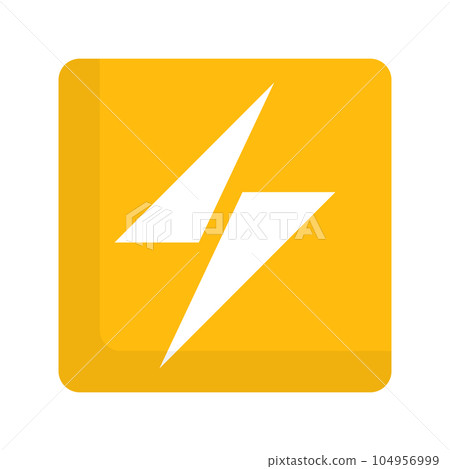 方形電能圖標。收費。向量。 104956999