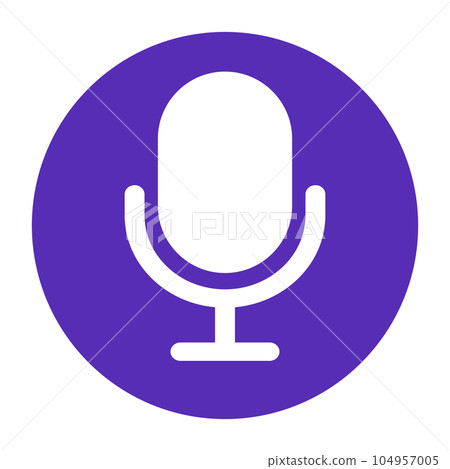 麥克風圖標紫色圓圈 麥克風圖標紫色圓圈 104957005