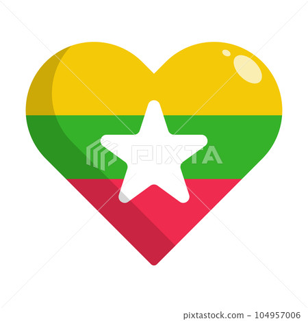 I love Russia. Heart shape national country flag icon Stock Vector