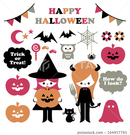 Halloween girl illustration set 1 104957793
