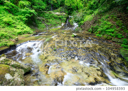 Ryuzugataki Falls in early summer, Medaki, Unnan City, Shimane Prefecture 104958393