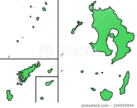 Slightly loose Kagoshima prefecture map 104959444