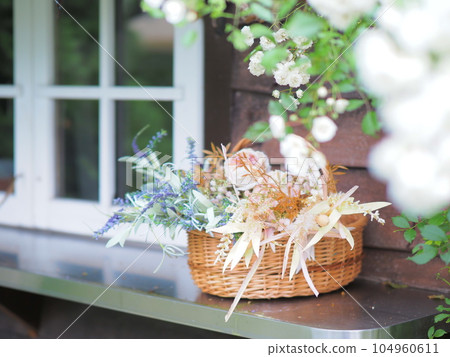 English garden landscape Sundries by the window English garden landscape Sundries by the window 104960611