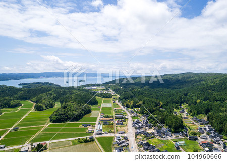 Drone shooting | Blue sky and natural scenery of Notojima and Nanao Bay | Shooting the south side of Notojima | Nanao City, Ishikawa Prefecture Drone shooting | Blue sky and natural scenery of Notojima and Nanao Bay | Shooting the south side of Notojima | Nanao City, Ishikawa Prefecture 104960666