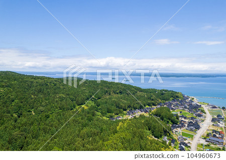Drone shooting | Blue sky and natural scenery of Noto Island and Nanao Bay | Shooting the north side | Nanao City, Ishikawa Prefecture Drone shooting | Blue sky and natural scenery of Noto Island and Nanao Bay | Shooting the north side | Nanao City, Ishikawa Prefecture 104960673