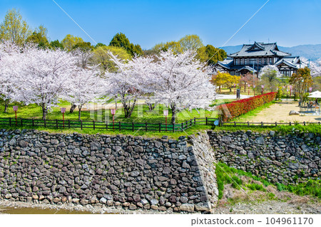 櫻花盛開的奈良·郡山城～從天守閣眺望～ 104961170