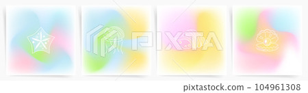 Gradient Summer Background. Aesthetic Poster or Banner Template for Business, Decorative Patterns, Social Media Posts, or Graphic Abstracts. Seashells decorative patterns. Clean Minimal Layouts. Gradient Summer Background. Aesthetic Poster or Banner Template for Business, Decorative Patterns, Social Media Posts, or Graphic Abstracts. Seashells decorative patterns. Clean Minimal Layouts. 104961308