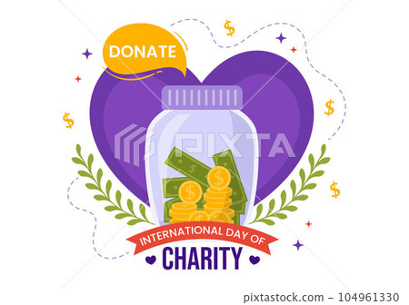 International Day of Charity Vector Illustration on 5 September with Donation Package Love Concept Background in Flat Cartoon Hand Drawn Templates 104961330