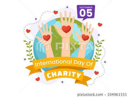 International Day of Charity Vector Illustration on 5 September with Donation Package Love Concept Background in Flat Cartoon Hand Drawn Templates 104961331