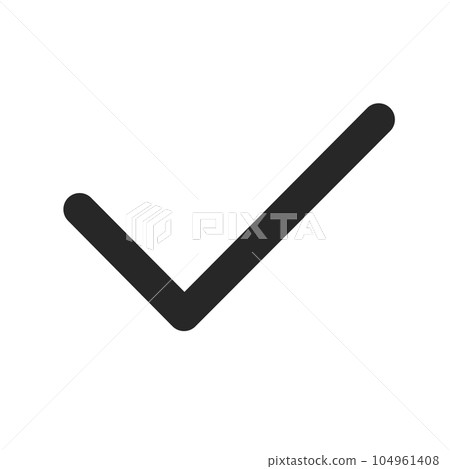 Check mark silhouette icon. Selection. permission. vector. Check mark silhouette icon. Selection. permission. vector. 104961408